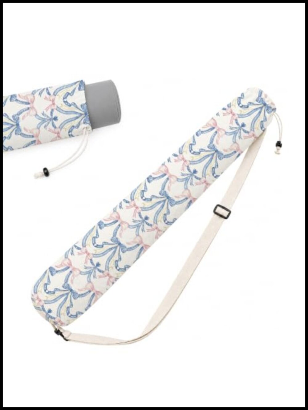 Canvas Mahjong Mat Storage Bag with Drawstring and Shoulder Strap